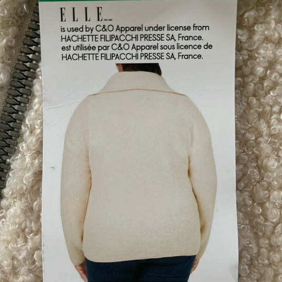 XL ELLE 1/4 Zip Women’s Cream Fleece Pullover - Picture 11 of 11